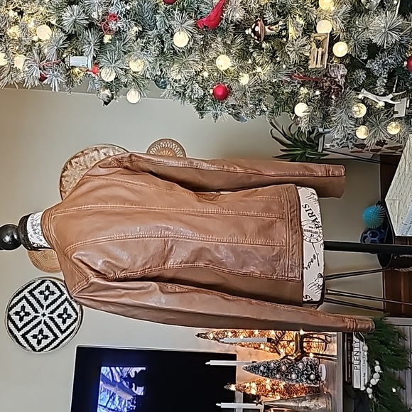 Vegan Leather Brown Bomber - Picture 3 of 3